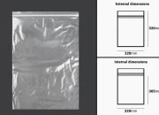 Plastična kesica 220x320mm, providna i sa belim zip zatvaračem - 100 kom-dimenzije_slike