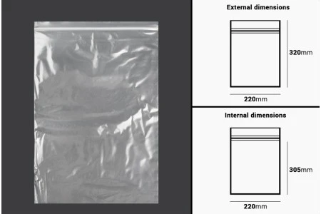 Plastična kesica 220x320mm, providna i sa belim zip zatvaračem - 100 kom-2