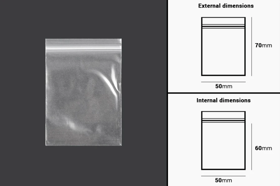 Plastična kesica 50x70mm, providna i sa belim zip zatvaračem - 500 kom Plastična kesica 50x70mm, providna i sa belim zip zatvaračem - 500 kom