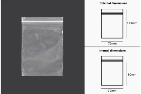 Plastična kesica 70x100mm, providna i sa belim zip zatvaračem - 500 kom-2
