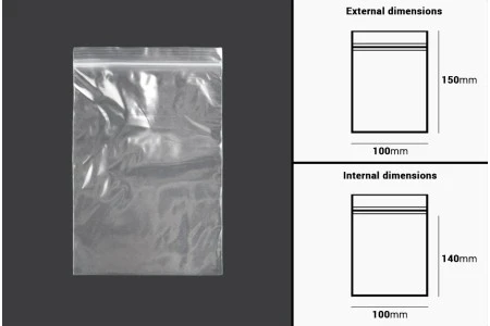 Plastična kesica 100x150mm, providna i sa belim zip zatvaračem - 100 kom-2