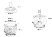 Dekorativna staklena posuda 140mL sa poklopcem, 88x110mm Dekorativna staklena posuda 140mL sa poklopcem, 88x110mm