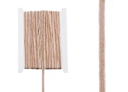 Ukrasna “gro”  traka od lana, dvobojna (bež/smeđa) 6mmx10m-slika_proizvoda