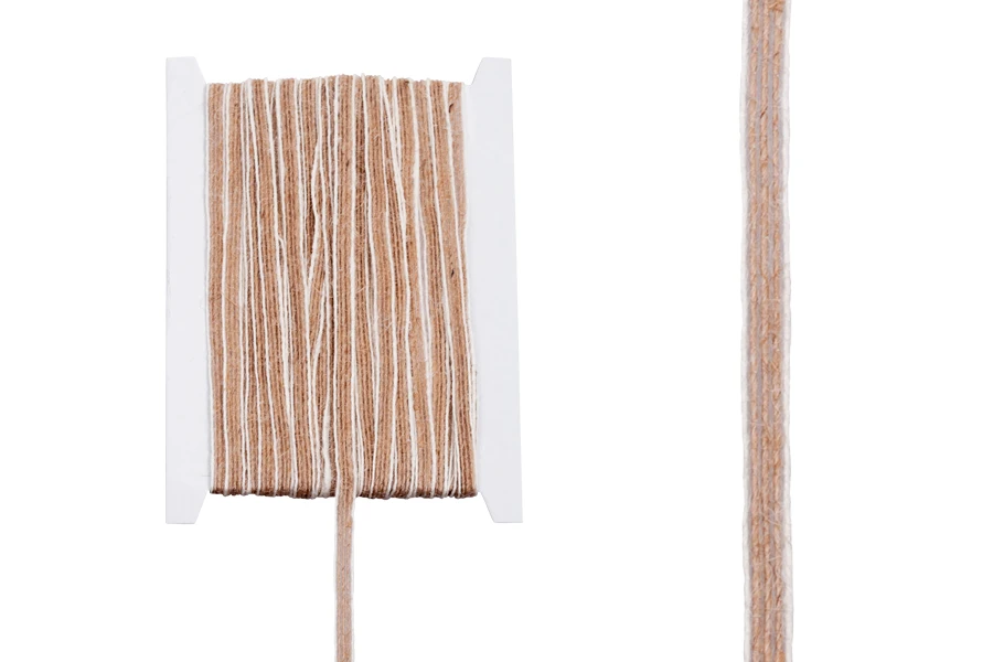 Ukrasna “gro”  traka od lana, dvobojna (bež/smeđa) 6mmx10m-slika_proizvoda