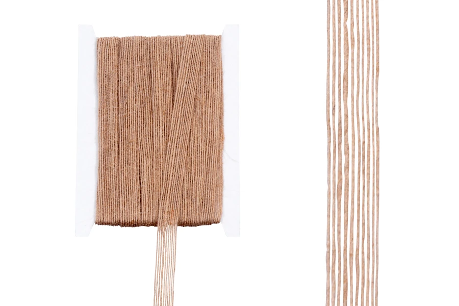 Ukrasna “gro”  traka od lana, braon boje,15mmx10m-slika_proizvoda