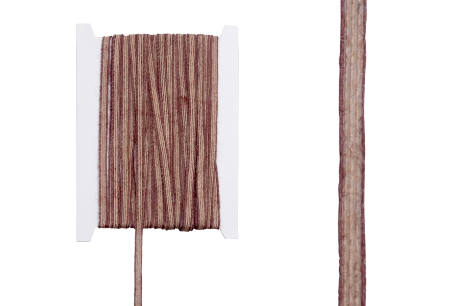 Ukrasna “gro”  traka od lana, dvobojna (bež/smeđa), 7mmx10m-slika_proizvoda