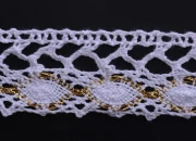 Bela pamučna čipka sa metalnim koncem, širine 35mm - komad je 10 metara-slika_proizvoda