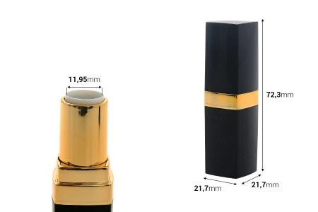Crna tubica za karmin sa zlatnim detaljem - 5 kom-2