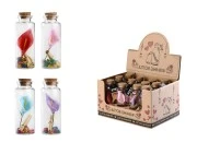 Staklene dekorativne bočice za želje sa cvetom i sa čepom od plute - 12 kom-slika_proizvoda