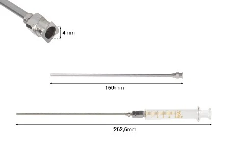 Stakleni špric 5ml sa metalnim vrhom i metalnom iglom-2