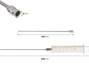 Stakleni špric 50ml sa metalnim vrhom i metalnom iglom Stakleni špric 50ml sa metalnim vrhom i metalnom iglom