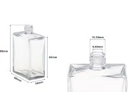 Četvrtasta pljosnata bočica 100mL za parfem, 18/415