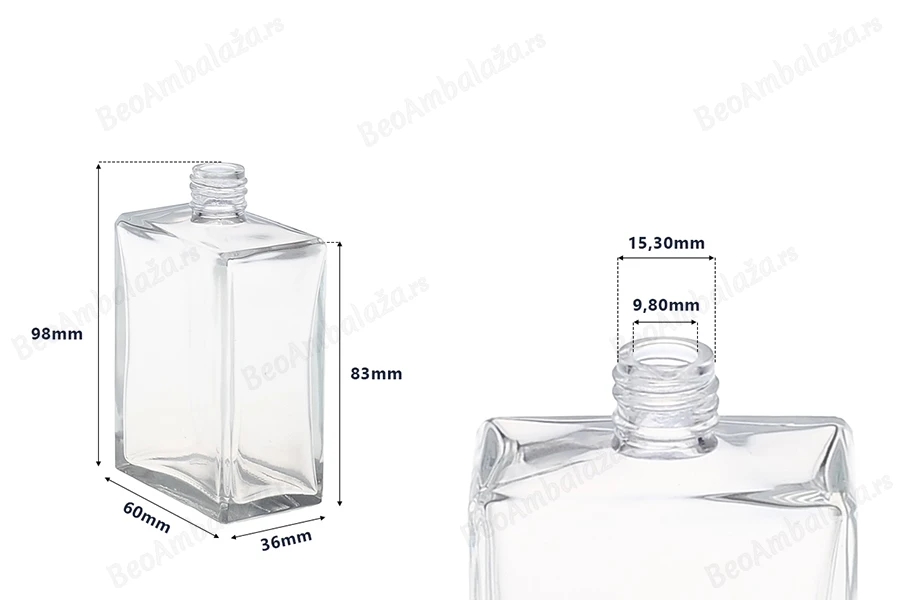Četvrtasta pljosnata bočica 100mL za parfem, 18/415-dimenzije_slike