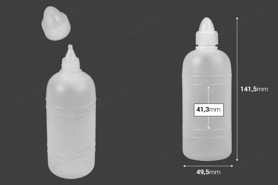 Plastična flašica 200mL za aceton ili svetu vodicu-dimenzije_slike