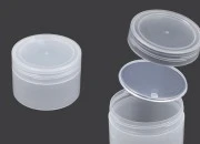 Plastična poluprozirna kutijica 210mL za kremu sa zatvaračem i međupoklopcem - 10kom