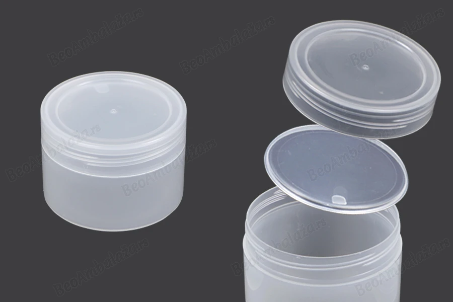 Plastična poluprozirna kutijica 210mL za kremu sa zatvaračem i međupoklopcem - 10kom-slika_proizvoda