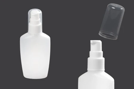 Plastična poluprovidna bočica 60mL sa pumpicom i providnim zatvaračem - 12 kom-1