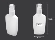 Plastična poluprovidna bočica 60mL sa pumpicom i providnim zatvaračem - 12 kom