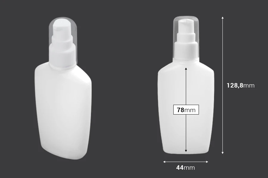 Plastična poluprovidna bočica 60mL sa pumpicom i providnim zatvaračem - 12 kom