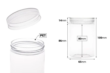 Plastična PET kutija 250mL sa providnim zatvaračem - 12 kom-2
