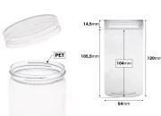 Plastična PET kutija 320mL sa providnim zatvaračem - 12 kom Plastična PET kutija 320mL sa providnim zatvaračem - 12 kom-dimenzije_slike