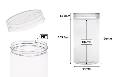 Plastična PET kutija 320mL sa providnim zatvaračem - 12 kom-2