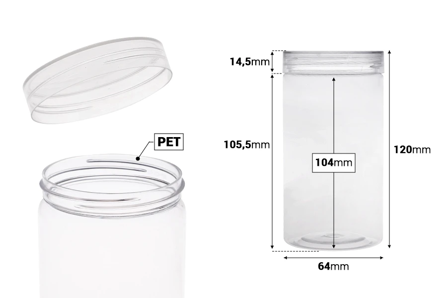 Plastična PET kutija 320mL sa providnim zatvaračem - 12 kom Plastična PET kutija 320mL sa providnim zatvaračem - 12 kom-dimenzije_slike