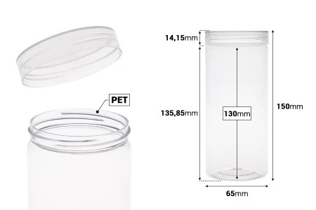 Plastična (PET) kutija 410mL, sa providnim zatvaračem - 6 kom-2
