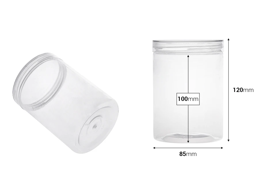 Plastična providna kutijica (PET) od 500 mL, 85x120 mm sa zatvaračem - 6 kom-dimenzije_slike