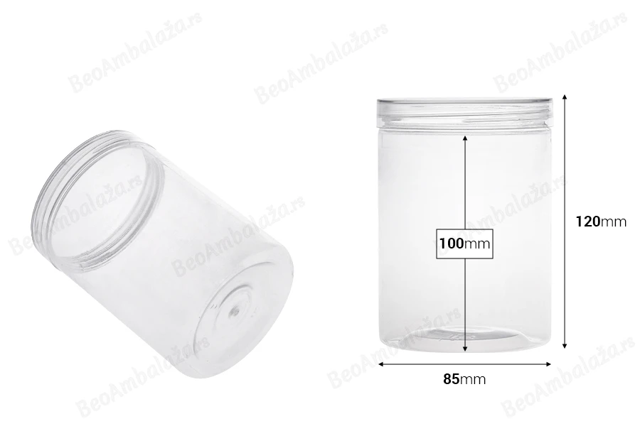 Plastična providna kutijica (PET) od 500 mL, 85x120 mm sa zatvaračem - 6 kom-dimenzije_slike
