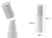 Airless bela bočica 50mL za kreme sa srebrnim zatvaračem Airless bela bočica 50mL za kreme sa srebrnim zatvaračem