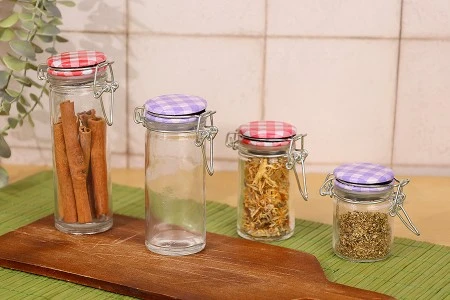 Staklena okrugla tegla 120mL, sa metalnim poklopcem i hermetičkim zatvaranjem (žicom i gumicom na poklopcu)-8