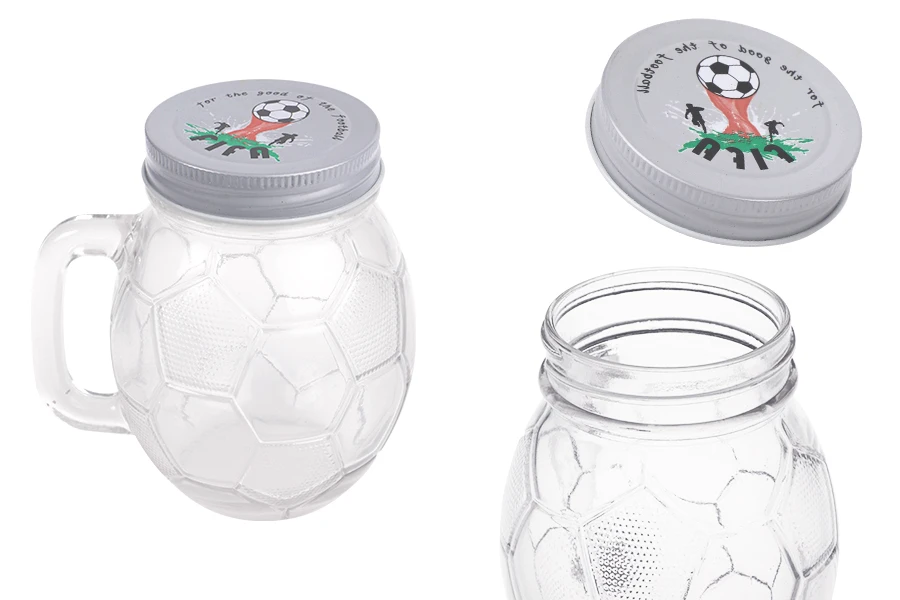 Τegla sa drškom 450mL u obliku lopte, sa srebrnim zatvaračem i fudbalskim motivom-slika_proizvoda