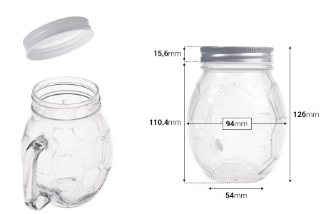 Τegla sa drškom 450mL u obliku lopte, sa srebrnim zatvaračem i fudbalskim motivom-2