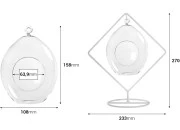 Stakleni dekorativni svećnjak sa belom metalnom osnovom-dimenzije_slike