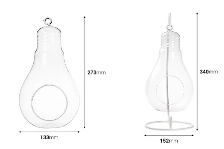 Ukrasno staklo u obliku lampe, privezak   na  belom metalnom postolju-2