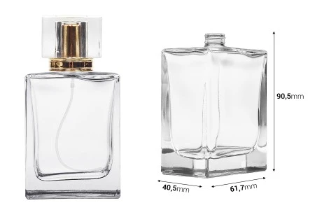 Luksuzna četvrtasta staklena bočica za parfem 100mL (PP 15)-2