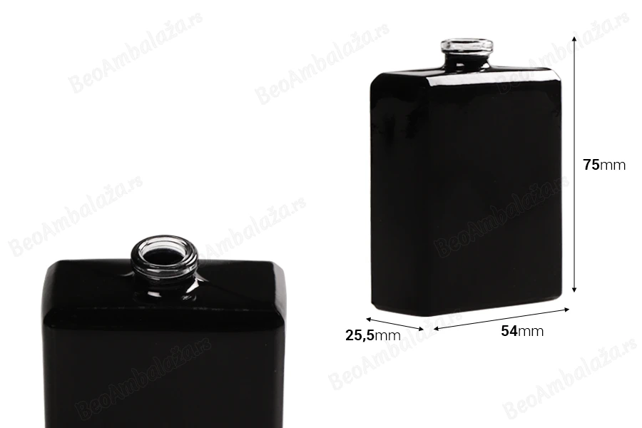 Crna parfemska bočica 50 mL sa 15 mm "Crimp" sigurnosnim zatvaranjem-dimenzije_slike