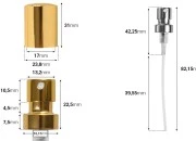 Sprej sa poklopcem za parfemske bočice sa sigurnosnim Crimp zatvaranjem 15 mm (za bočicu: 18-394) Sprej sa poklopcem za parfemske bočice sa sigurnosnim Crimp zatvaranjem 15 mm (za bočicu: 18-394)