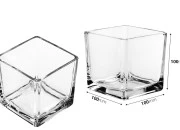 Dekorativna staklena posuda za svećice, 100x100 mm-dimenzije_slike