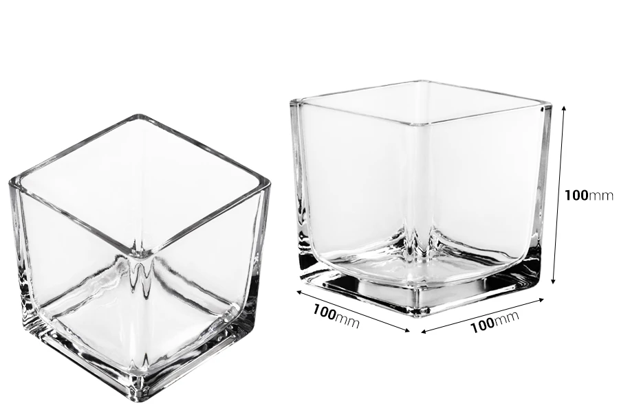 Dekorativna staklena posuda za svećice, 100x100 mm-dimenzije_slike