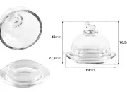 Staklena fondanjera za slatkiše ili bombonice sa osnovom i poklopcem-dimenzije_slike