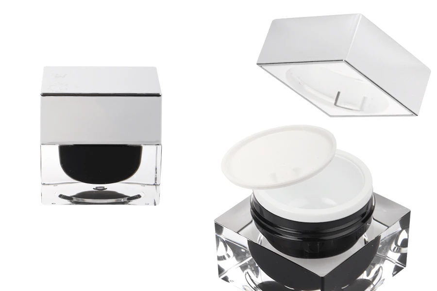 Akrilna kutijica za kremu 15mL, sa međupoklopcem i srebrnim zatvaračem Akrilna kutijica za kremu 15mL, sa međupoklopcem i srebrnim zatvaračem-slika_proizvoda