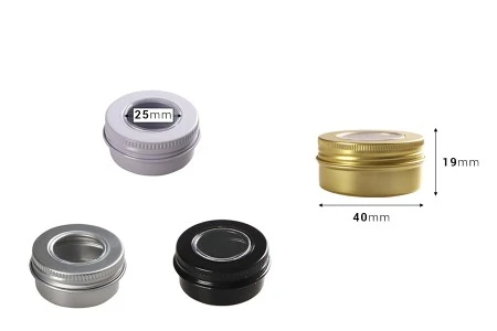 Aluminijumska kutijica 15mL sa prozorom na zatvaraču - 15 kom-2
