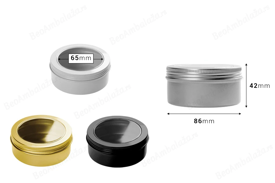 Aluminijumska kutija 200mL sa prozorom na poklopcu - 12 kom-dimenzije_slike