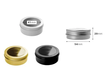 Aluminjumska kutijica 30mL sa prozorom na poklopcu -12 kom-2