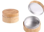 Aluminijumska kutijica 80 ml spoljašnji deo od bambusa sa unutrašnjom zaptivkom u zatvaraču – 6 kom Aluminijumska kutijica 80 ml spoljašnji deo od bambusa sa unutrašnjom zaptivkom u zatvaraču – 6 kom