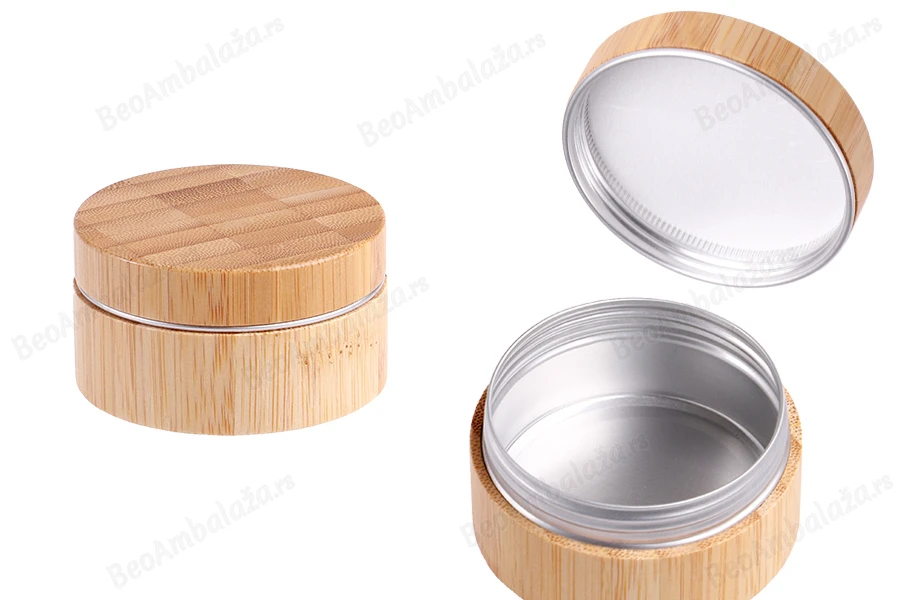 Aluminijumska kutijica 80 ml spoljašnji deo od bambusa sa unutrašnjom zaptivkom u zatvaraču-slika_proizvoda
