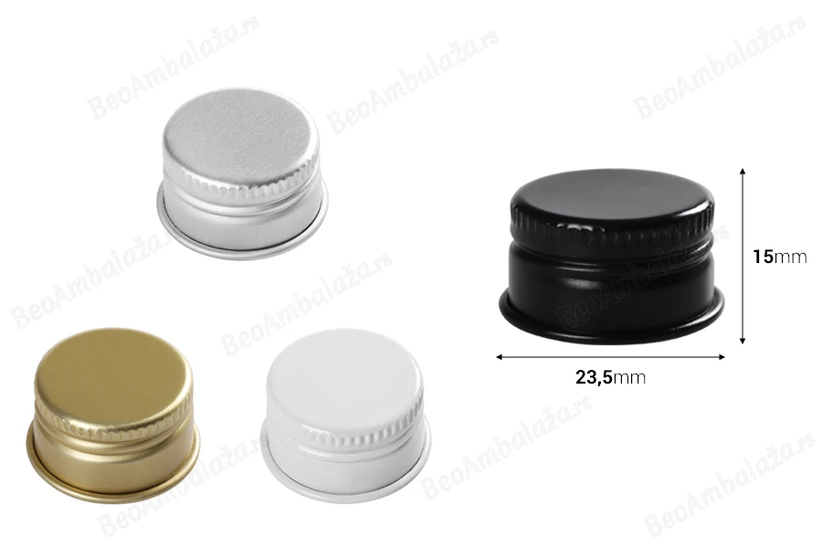 Navojni aluminijumski zatvarač 23,5x15mm (PP24) u više boja-dimenzije_slike