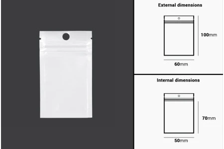 Plastična zip kesica 60x100mm sa belom zadnjom i providnom prednjom stranom i rupom za kačenje - 100 kom-2